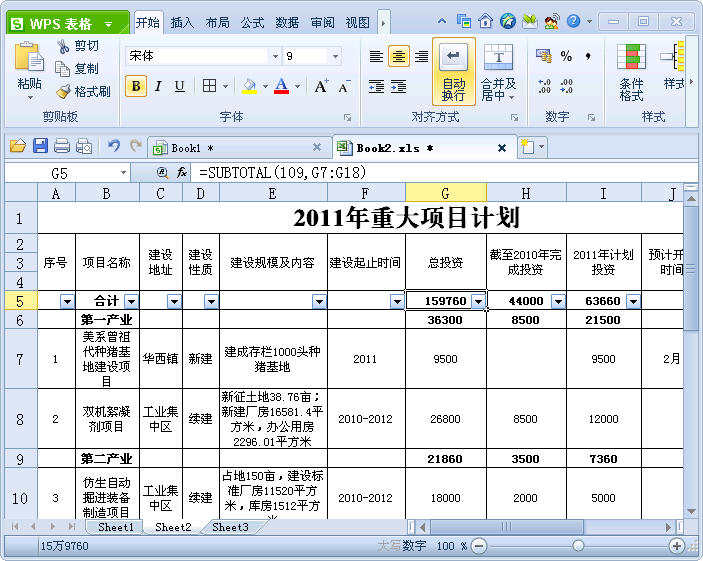 WPS表格分类汇总与自动筛选结合实现分类快速求和