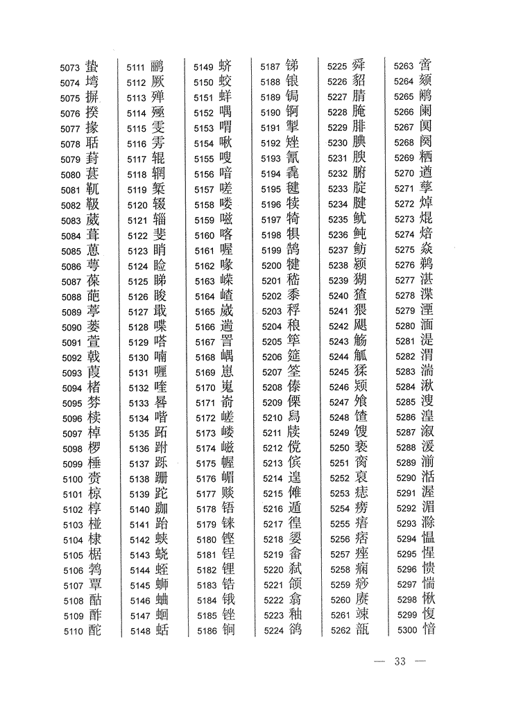 《通用规范汉字表》2013年版