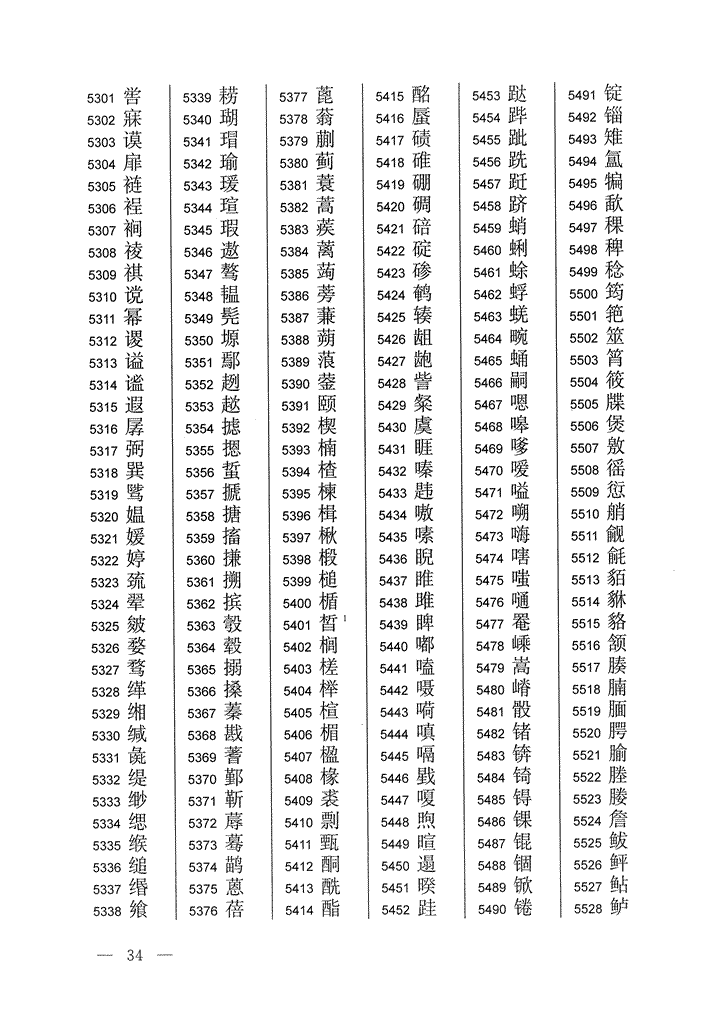 《通用规范汉字表》2013年版