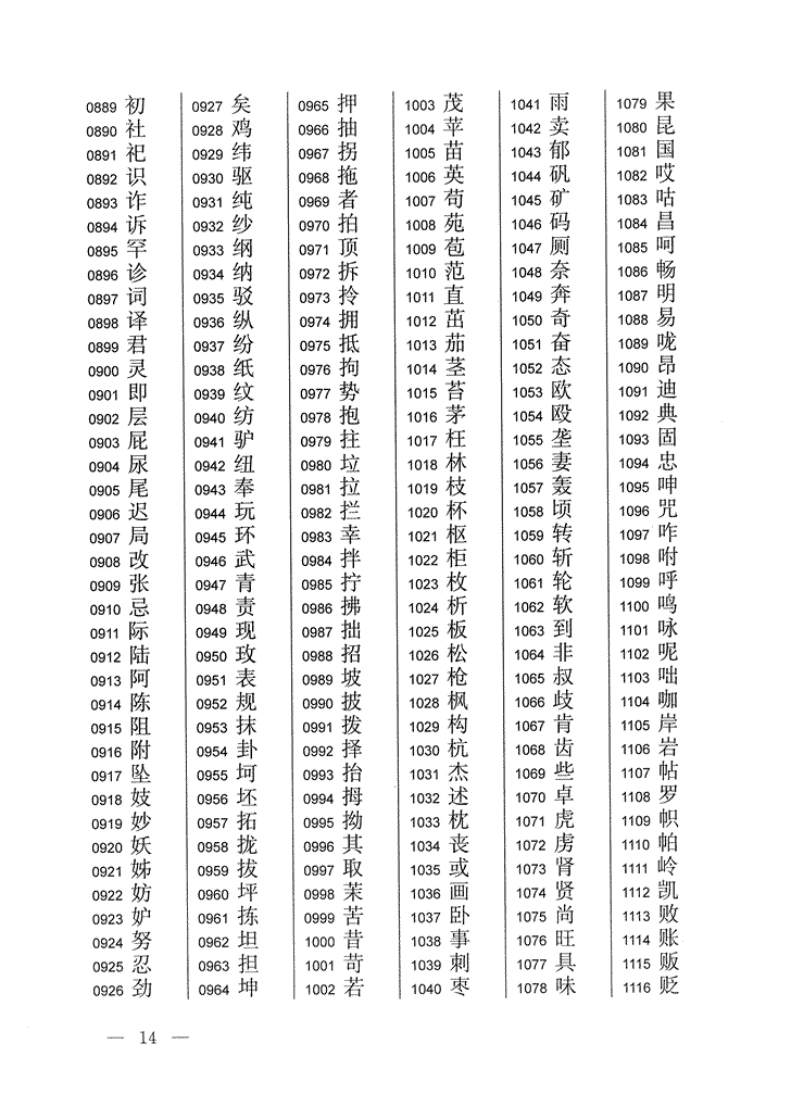 《通用规范汉字表》2013年版