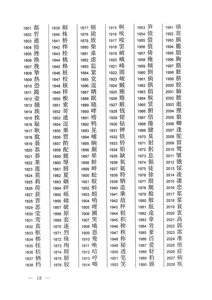 《通用规范汉字表》2013年版