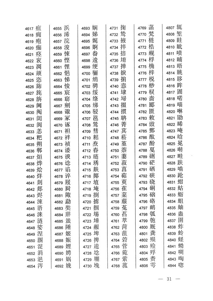 《通用规范汉字表》2013年版