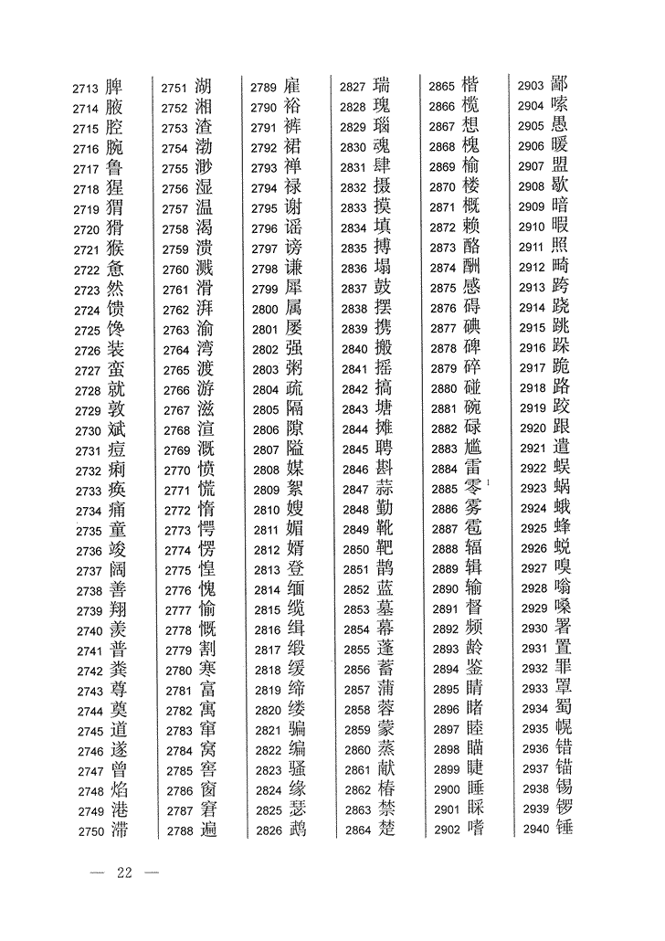 《通用规范汉字表》2013年版